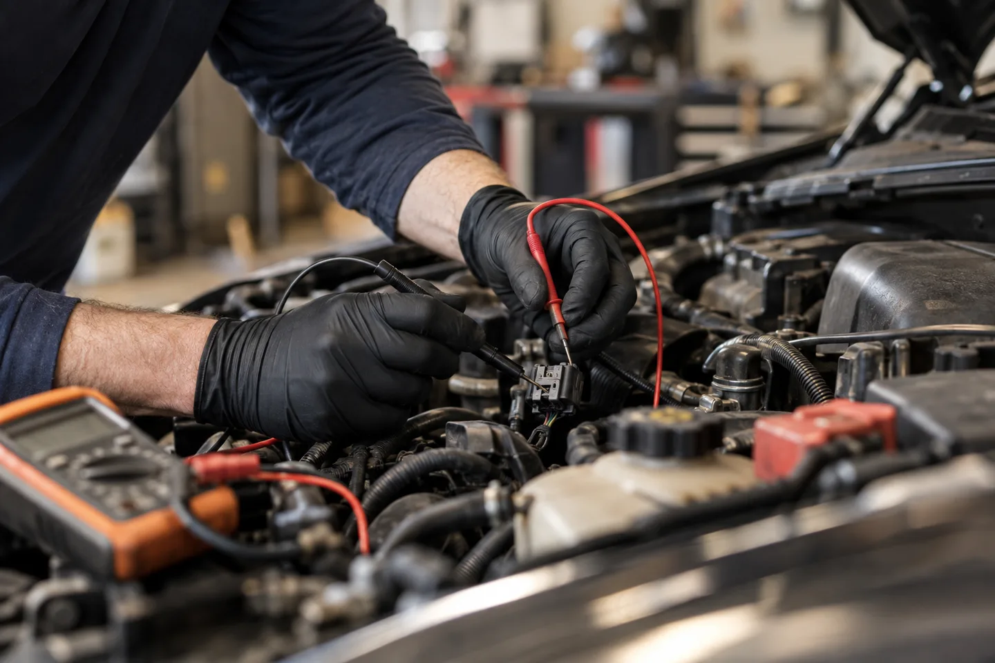 Electrical testing in an engine bay